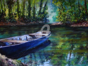 Pintura titulada "la barque n°2" por Helene Gaben Laurié, Obra de arte original