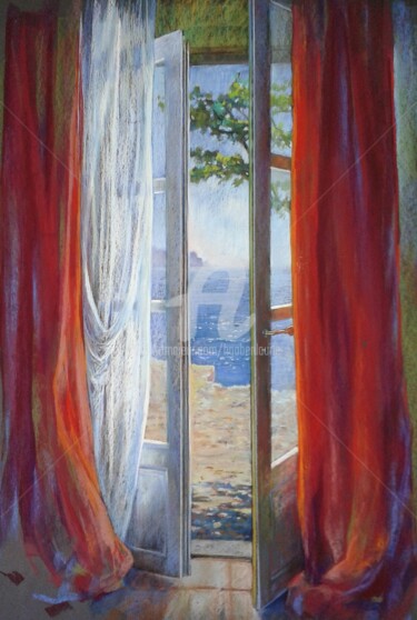 Malerei mit dem Titel "invitation au voyage" von Helene Gaben Laurié, Original-Kunstwerk, Pastell