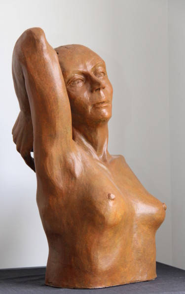 Sculpture titled "Eveil" by Helene Gobin Langlais, Original Artwork, Terra cotta