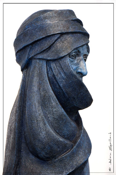 Sculpture intitulée "portrait touareg" par Helene Gobin Langlais, Œuvre d'art originale, Terre cuite