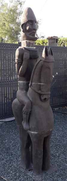 Скульптура под названием "totem DOGON" - Helene Gobin Langlais, Подлинное произведение искусства, Терракота
