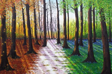 Painting titled "seasons changing" by Hazel Thomson, Original Artwork, Oil