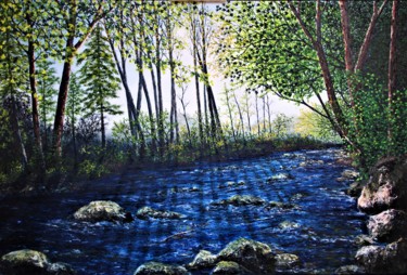 Картина под названием "Celtic River" - Hazel Thomson, Подлинное произведение искусства, Масло