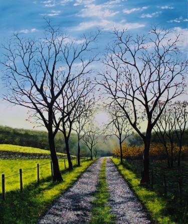 Painting titled "Towards The End of…" by Hazel Thomson, Original Artwork, Oil