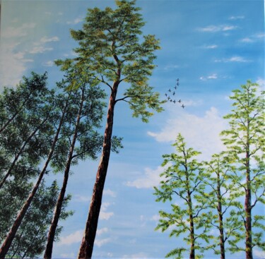 Painting titled "Look Up" by Hazel Thomson, Original Artwork, Oil