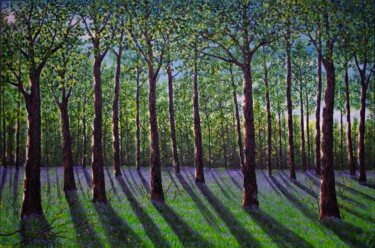 Painting titled "Spring Time In The…" by Hazel Thomson, Original Artwork, Oil Mounted on Wood Stretcher frame