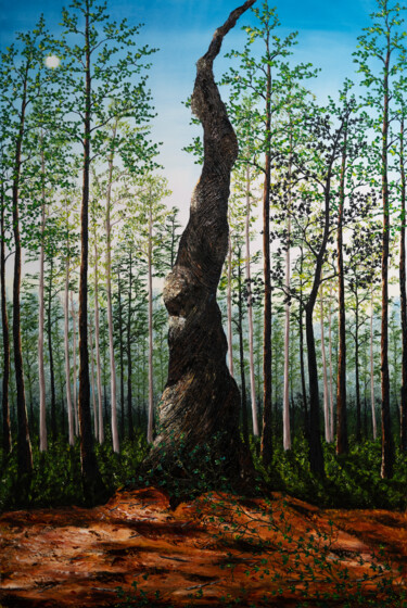 제목이 "Sculptural Twisted…"인 미술작품 Hazel Thomson로, 원작, 기름 나무 들것 프레임에 장착됨