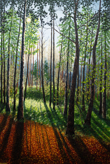 Peinture intitulée "Autumn Colours" par Hazel Thomson, Œuvre d'art originale, Huile Monté sur Châssis en bois