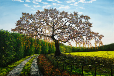 Pintura intitulada "Tree Of Life" por Hazel Thomson, Obras de arte originais, Óleo Montado em Armação em madeira