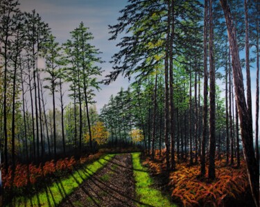 Painting titled "Afternooon Shadows" by Hazel Thomson, Original Artwork, Oil Mounted on Wood Stretcher frame