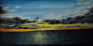 Картина под названием "Startling Light Thr…" - Hazel Thomson, Подлинное произведение искусства, Масло Установлен на Деревянн…