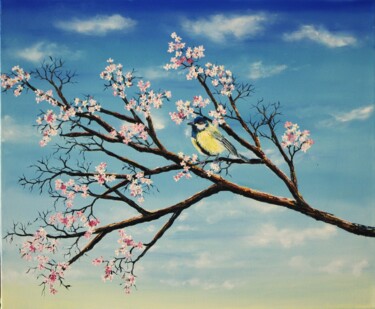 Pittura intitolato "An Early Spring Mor…" da Hazel Thomson, Opera d'arte originale, Olio Montato su Telaio per barella in le…
