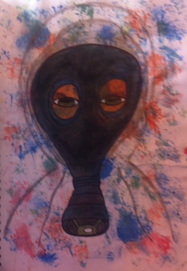 Painting titled "Mask" by Lallene, Original Artwork
