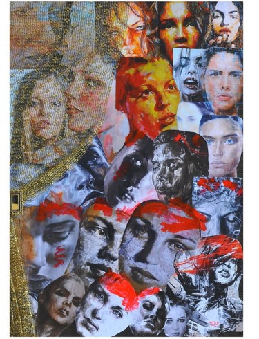 Collages titled "La peur voilée" by Hiba Kb, Original Artwork