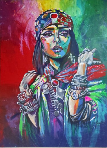 TAMAZIGHT Peinture intitulée "TAMAZIGHT" par Hicham El Hachri, Œuvre d'art originale, Acrylique