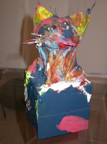 Sculpture titled "Le chat pop - Cadav…" by Hicksail, Original Artwork