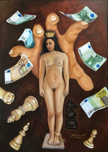 Painting titled "J'adoube" by Francis Eric Dimarucut, Original Artwork, Acrylic