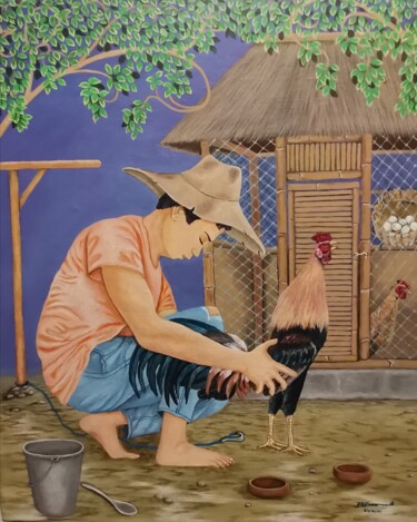 Peinture intitulée "The Feeder" par Francis Eric Dimarucut, Œuvre d'art originale, Acrylique