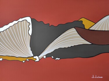 Peinture intitulée "OSTREAlinea 9" par Hilaé, Œuvre d'art originale, Acrylique Monté sur Autre panneau rigide