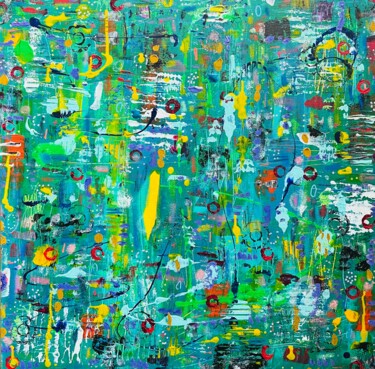 Painting titled "Confetti" by Hilary Done, Original Artwork, Acrylic