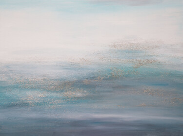 Painting titled "Seascape 2" by Hilary Winfield, Original Artwork, Acrylic Mounted on Wood Stretcher frame