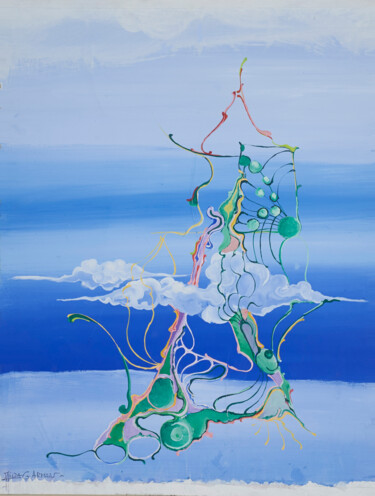 Картина под названием "THE FLOATING THINGS" - Hilda Garman, Подлинное произведение искусства, Гуашь