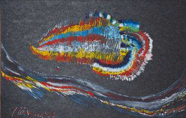 "FLYING LARVE" başlıklı Tablo Hilda Garman tarafından, Orijinal sanat, Guaş boya
