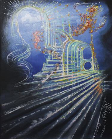 Картина под названием "Feu Follet" - Hilda Garman, Подлинное произведение искусства, Масло Установлен на Деревянная рама для…