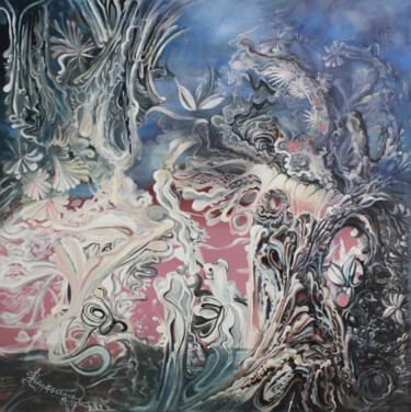 Картина под названием "Fantaisie enchevétr…" - Hilda Garman, Подлинное произведение искусства, Масло Установлен на Деревянна…