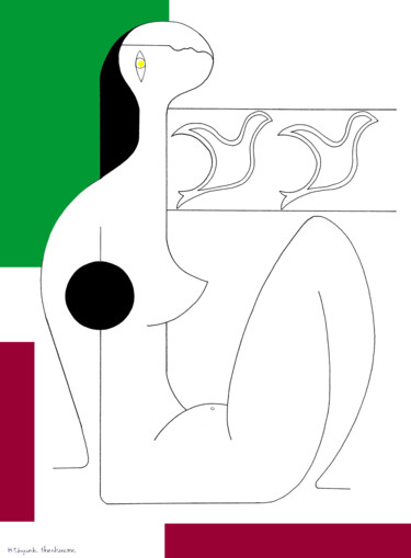 Drawing titled "Un moment décontrac…" by Hildegarde Handsaeme, Original Artwork, Ink