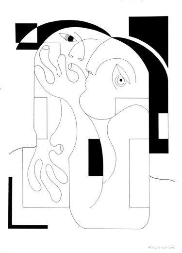 Disegno intitolato "Mystery" da Hildegarde Handsaeme, Opera d'arte originale, Inchiostro