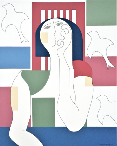 Painting titled "Escape in dreams" by Hildegarde Handsaeme, Original Artwork, Acrylic