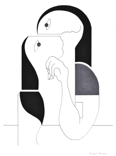 Drawing titled "TENDERNESS" by Hildegarde Handsaeme, Original Artwork, Ink