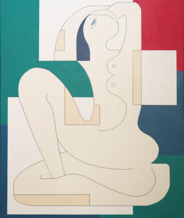 Painting titled "La Signora" by Hildegarde Handsaeme, Original Artwork, Acrylic