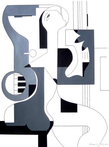 Peinture intitulée "Composition Musical…" par Hildegarde Handsaeme, Œuvre d'art originale, Acrylique