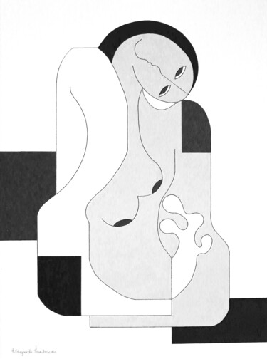 Painting titled "Metime" by Hildegarde Handsaeme, Original Artwork, Acrylic