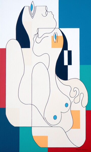 Painting titled "A Symphony of Tende…" by Hildegarde Handsaeme, Original Artwork, Acrylic Mounted on Aluminium