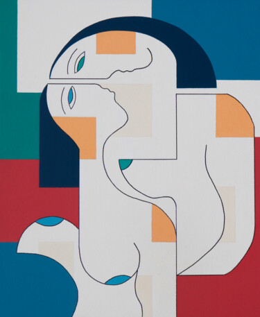 Painting titled "Femme - Femme" by Hildegarde Handsaeme, Original Artwork, Acrylic