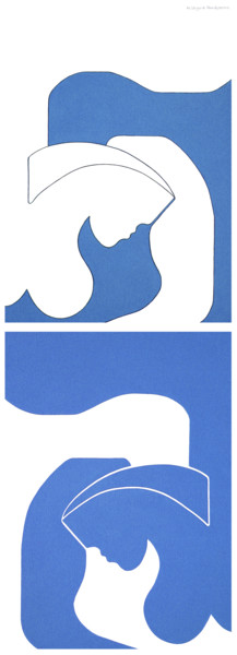 Schilderij getiteld "The blue shadow" door Hildegarde Handsaeme, Origineel Kunstwerk, Acryl Gemonteerd op Aluminium