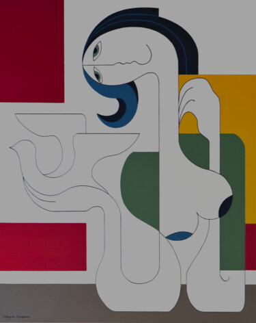 Картина под названием "L'Oiseau de Liberté" - Hildegarde Handsaeme, Подлинное произведение искусства, Акрил Установлен на Ал…