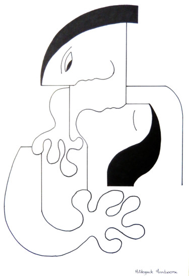 Dessin intitulée "L'Amour Fou" par Hildegarde Handsaeme, Œuvre d'art originale, Autre