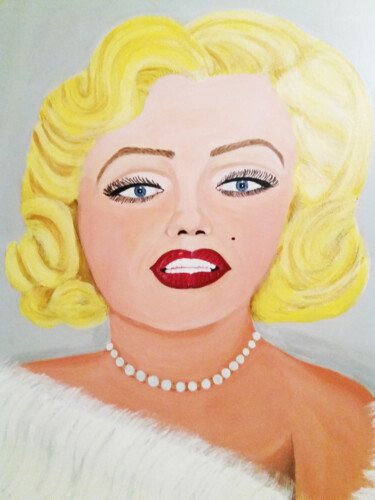 Malarstwo zatytułowany „Portrait de Marilyn…” autorstwa Hilham Balar, Oryginalna praca, Akryl