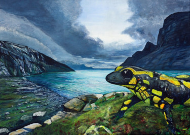 Painting titled "Salamandrako" by Hermann-Josef Hilbrecht, Original Artwork, Acrylic