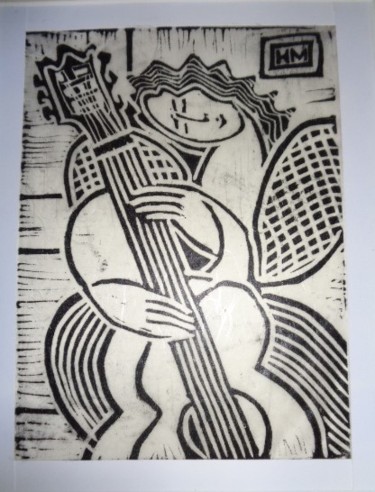 Printmaking titled "The Cellist." by Hilary Mullany, Original Artwork