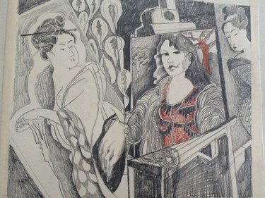 Pintura intitulada "The Studio 1" por Hilary Mullany, Obras de arte originais, Óleo