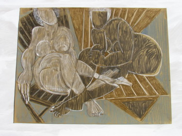 Tekening getiteld "Women 3." door Hilary Mullany, Origineel Kunstwerk, Pastel