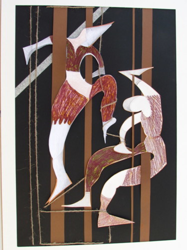 Painting titled "Acrobats No 2." by Hilary Mullany, Original Artwork, Other