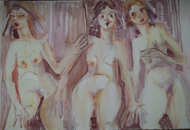 Painting titled "Studio Nudes." by Hilary Mullany, Original Artwork, Acrylic