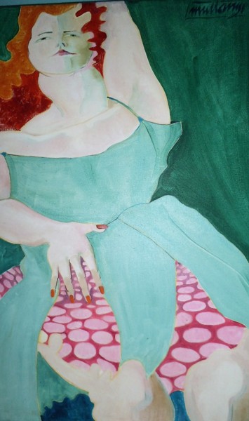 Painting titled "Girl Reclining." by Hilary Mullany, Original Artwork, Oil