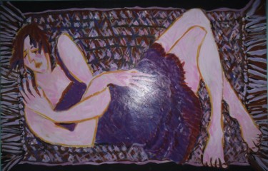 "Girl on a Rug 2" başlıklı Tablo Hilary Mullany tarafından, Orijinal sanat, Akrilik